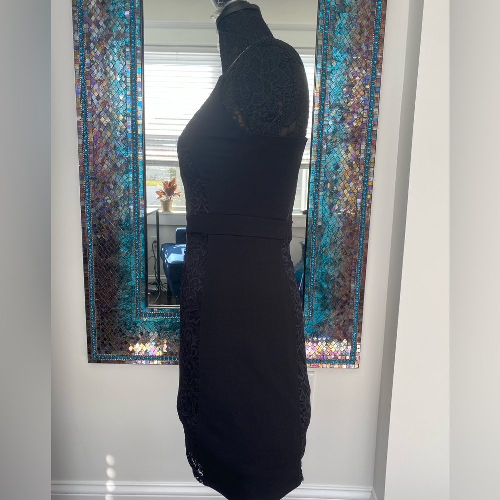 EXPRESS MINI BLACK LACE DRESS - Picture 3 of 5